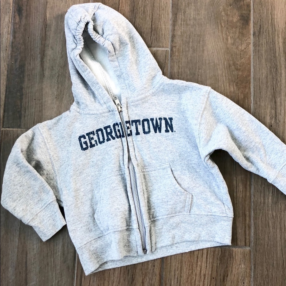 College Kids Georgetown zipper front gray hoodie jacket sweatshirt